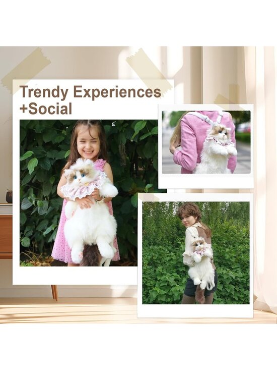 Women\'s White Lightweight Cat Shaped Backpack Adjustable Shoulder Crossbody Bag